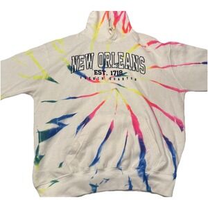 Brand: Dreamsicle -  White Tie Dye Hoodie Pull Over Size Large